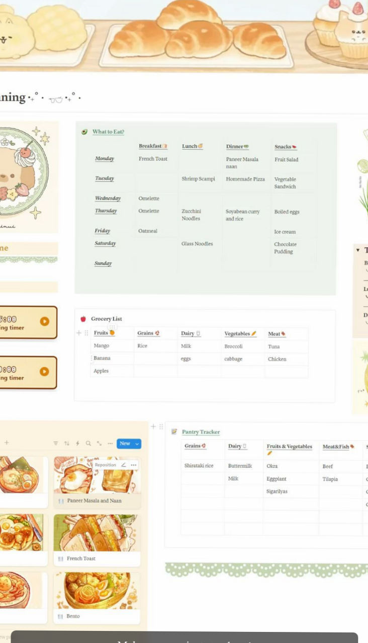 💎 💎 Notion Meal Planner for Recipes & Food Organization | pro digital dashboard