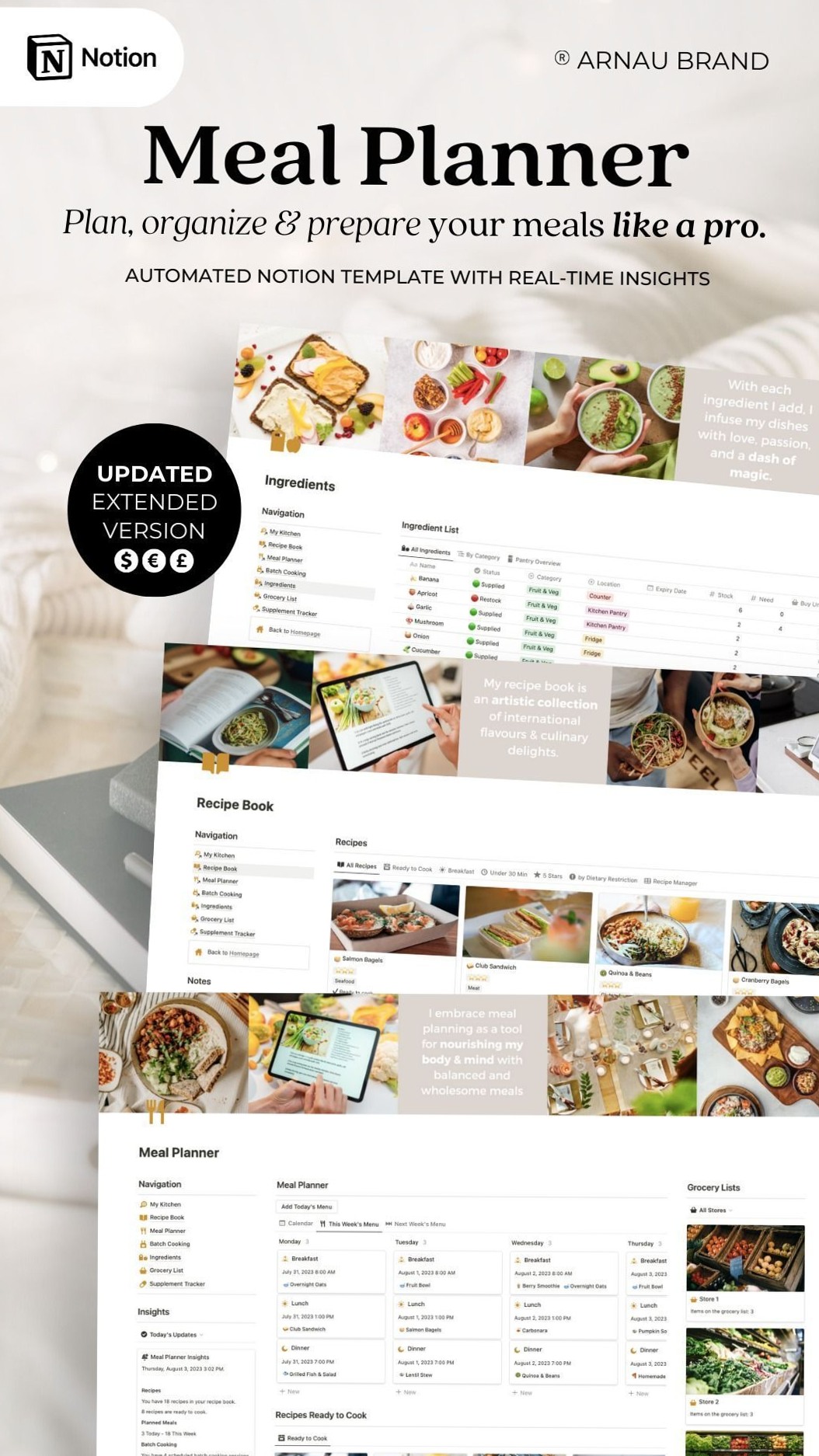 Notion Meal Planner: Organize Recipes & Meals Effortlessly — 📍 💎 only tool for life admin