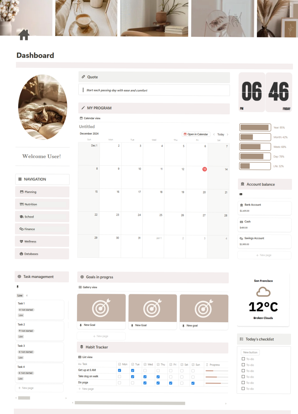 🖌️ 🪄 only tool for life admin: Modern-Minimalist Notion Planner + How-To Guide