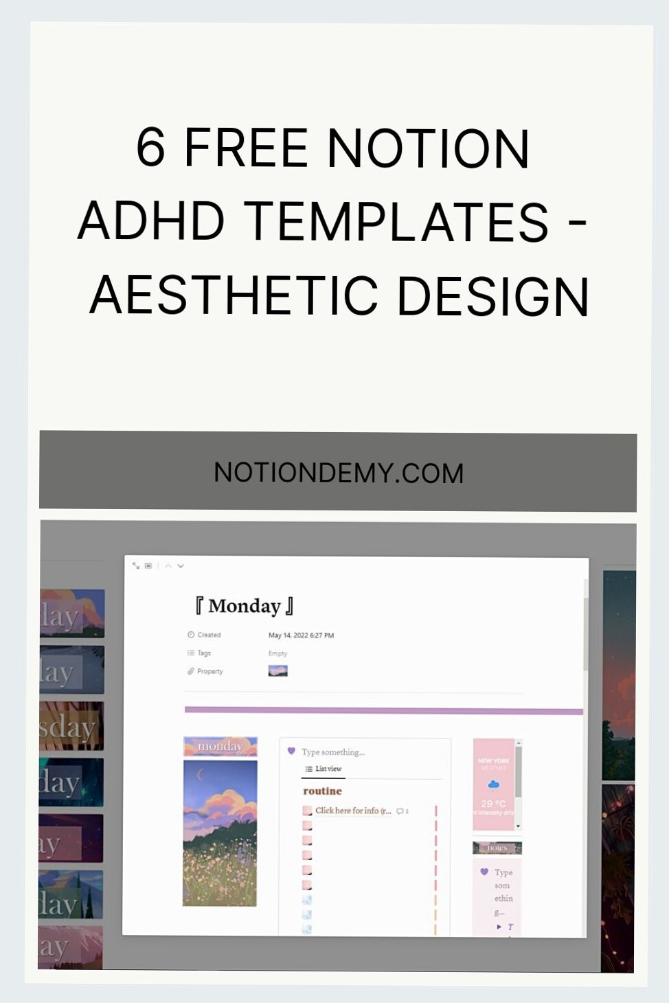 📅 📌 only tool for life admin: 6 Free Notion ADHD Templates — Aesthetic Design