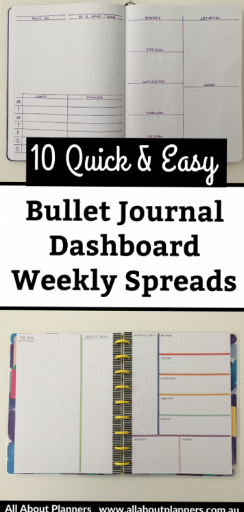 🌸 💌 only tool for life admin: 10 Quick Bullet Journal Dashboard Weekly Layouts