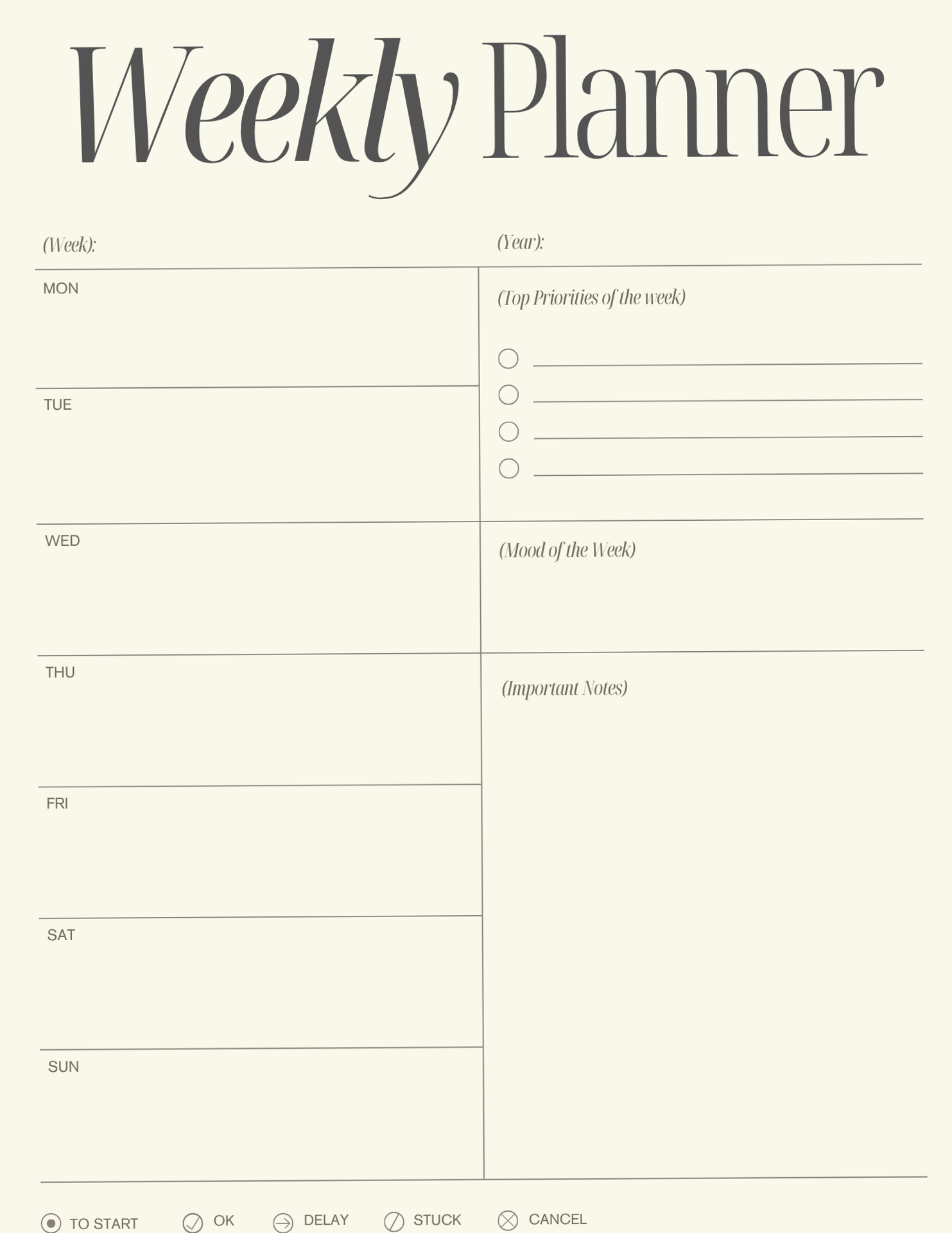 Organize Your Week with This Digital Weekly Planner Design — 🍰 💍 romanticize your routine