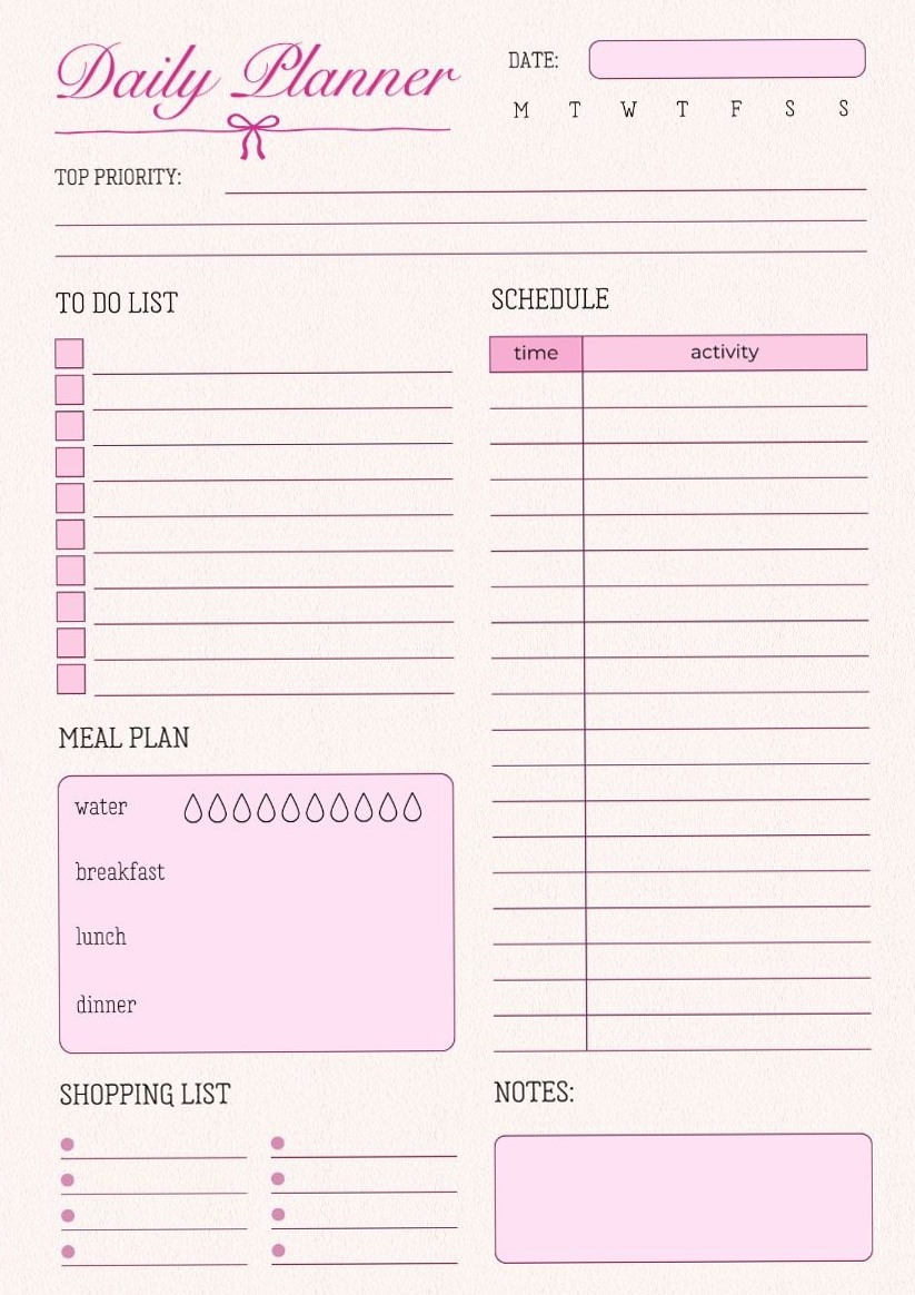 Organized Day Planner | Digital Design & Productivity Tools — 👰 🍰 romanticize your routine