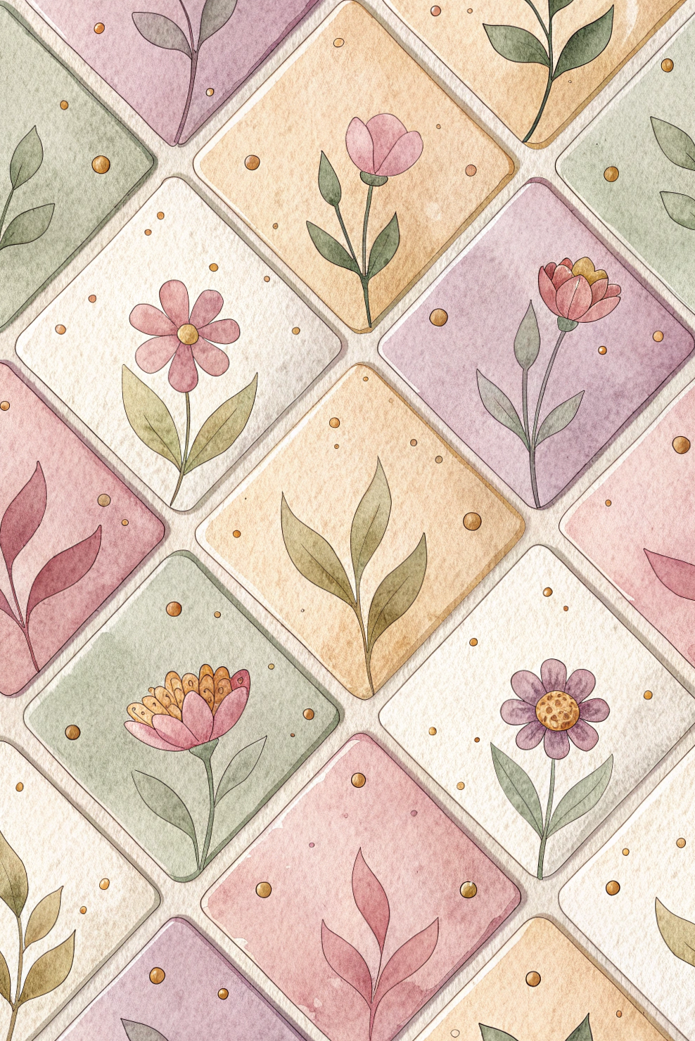 📊 📁 Pastel Mini Herbarium Seamless Pattern | dream life manifestation