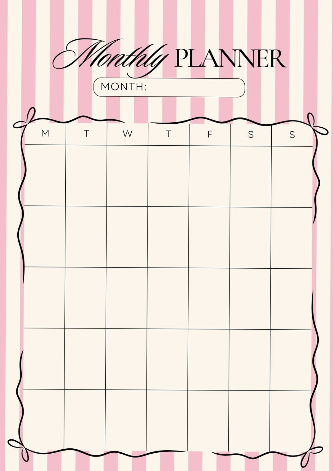 Pink & Cream Retro Planner for Chic Scheduling — 📁 📅 romanticize your routine
