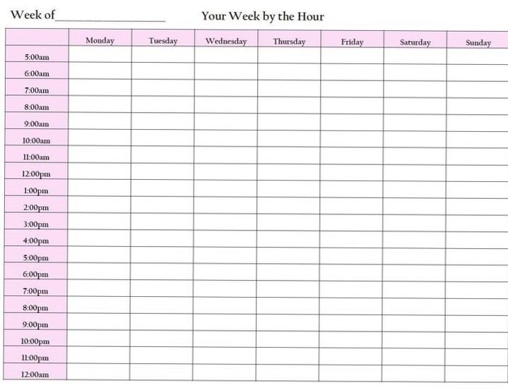 ☁️ 🎀 Pink Hourly Weekly Planner | 168-Hour Week | Goodnotes Design | dream life manifestation