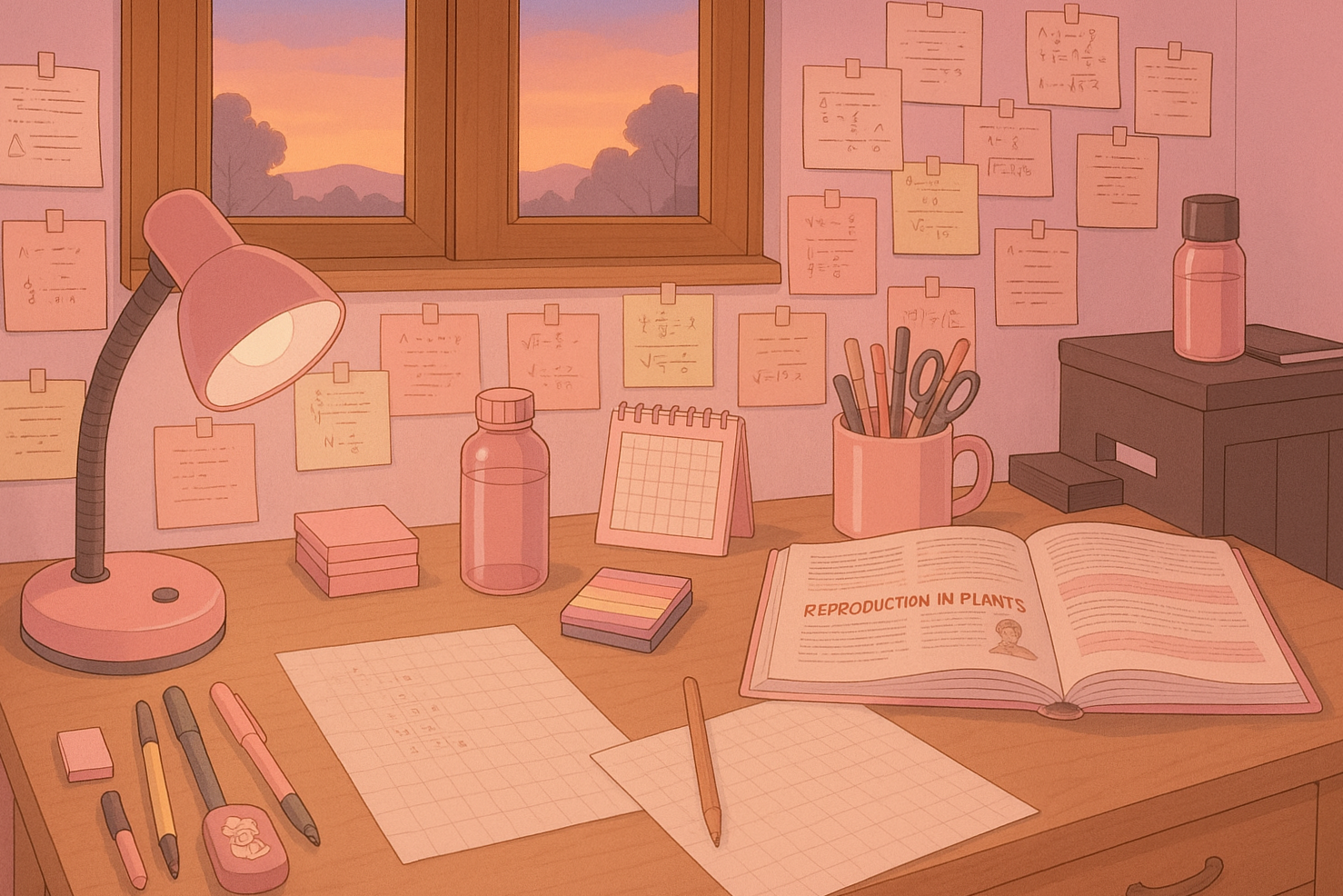 Pink Study Room AI Design for Planners & Creative Assets — ✨ 🎀 stay inspired all year long
