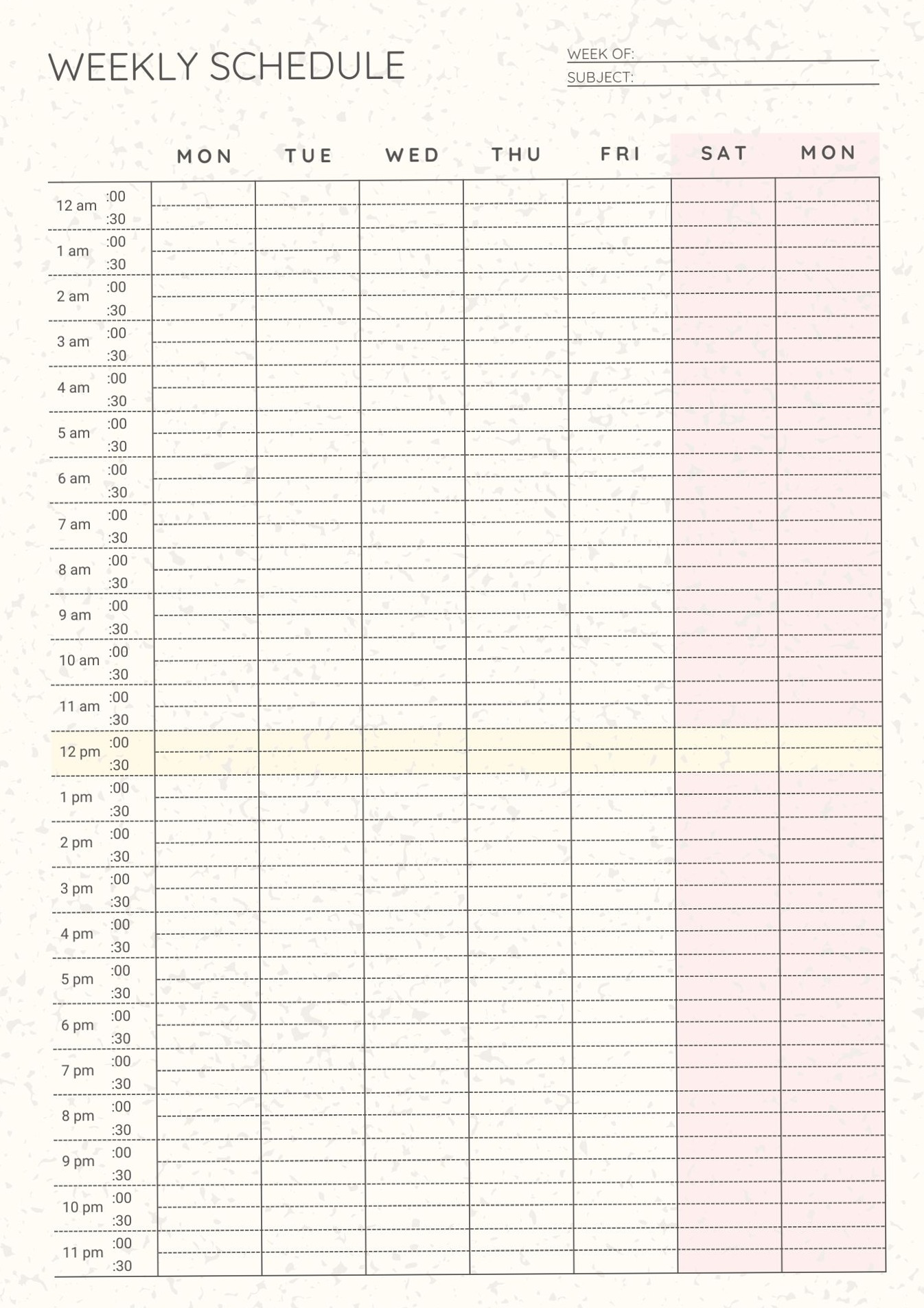 🖌️ 🌈 Plan Every Hour of Your Week | Free 24-Hour Schedule | dream life manifestation