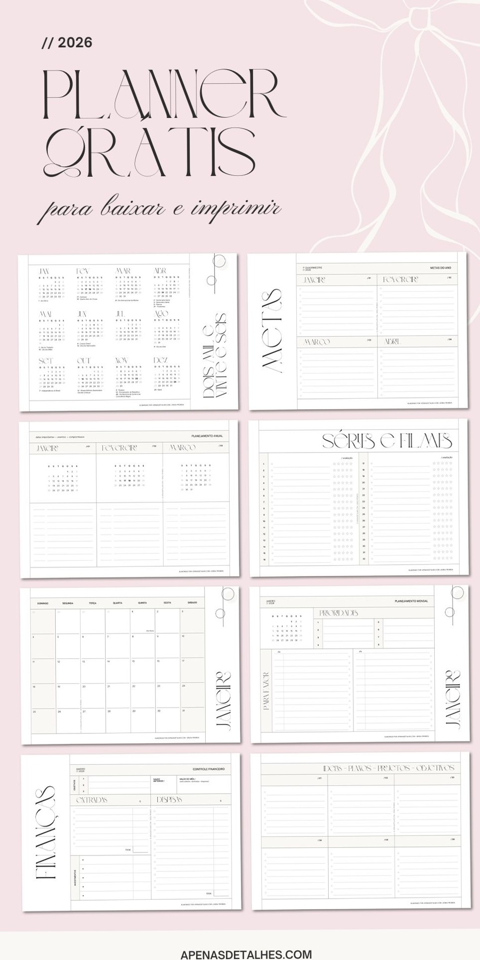 🍰 🍰 Planner 2026 Grátis — PDF para Baixar e Imprimir | stay inspired all year long