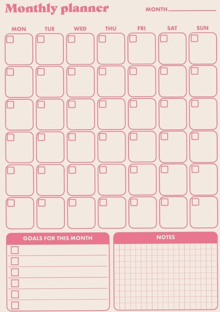 Printable Monthly Planner Templates for Digital Design — 🤍 ✨ stay inspired all year long