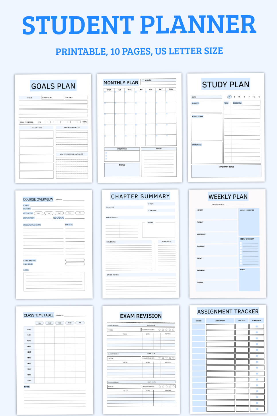 Printable Student Planner Mega Bundle (9-in-1 PDF) | Daily, Weekly & Monthly — 📌 📝 dream life manifestation