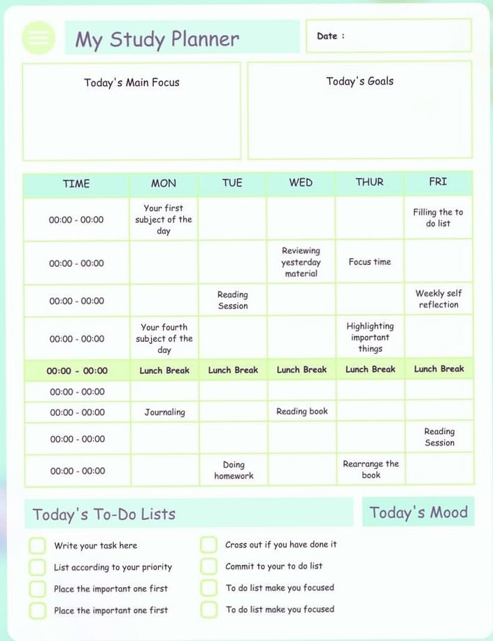 🖌️ 🌈 Printable Study Planner | Minimalist Daily & Weekly Schedule | Student Planner PDF | Color + Black | secret to staying productive