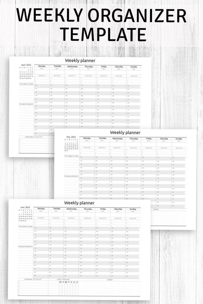 🎨 🖌️ Printable Vertical & Horizontal Hourly Planner Templates | dream life manifestation
