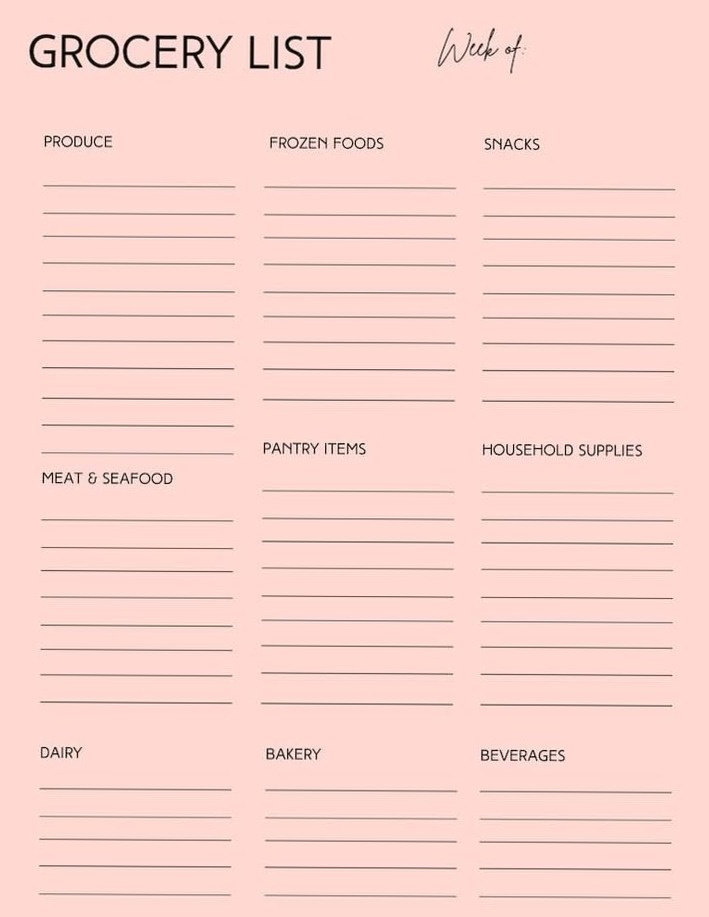 🌈 📍 Printable Weekly Meal Plan & Grocery List PDF | Etsy Canada | stay inspired all year long