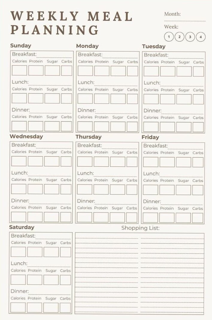 Printable Weekly Meal Planner: Simple Organization Tool — 🪄 💎 stay inspired all year long