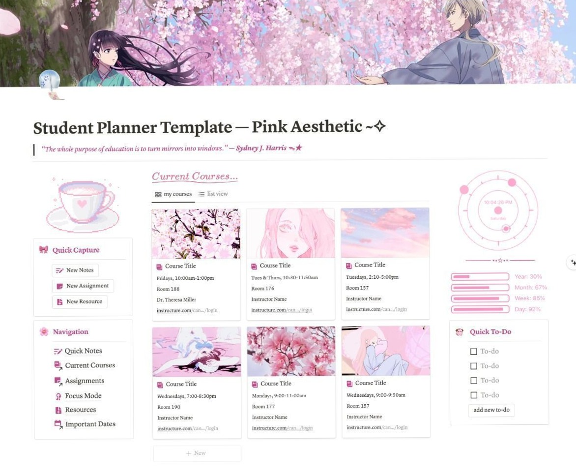 🕯️ 🤍 pro digital dashboard: Ace Your Semester with the Ultimate Notion Student Planner!