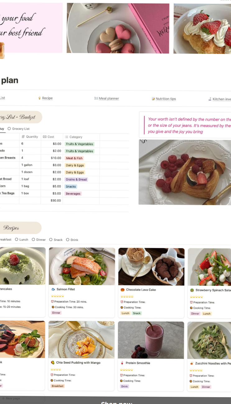 💎 📍 pro digital dashboard: Easy 2025 Meal Prep: Notion Planner for Digital Design & Creative Assets