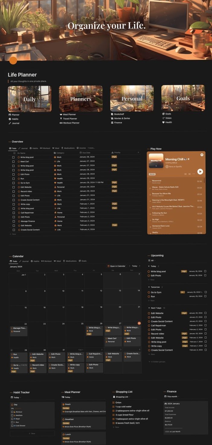 🎀 🎀 pro digital dashboard: Notion Work Template with Creative Icons & Design Assets #110