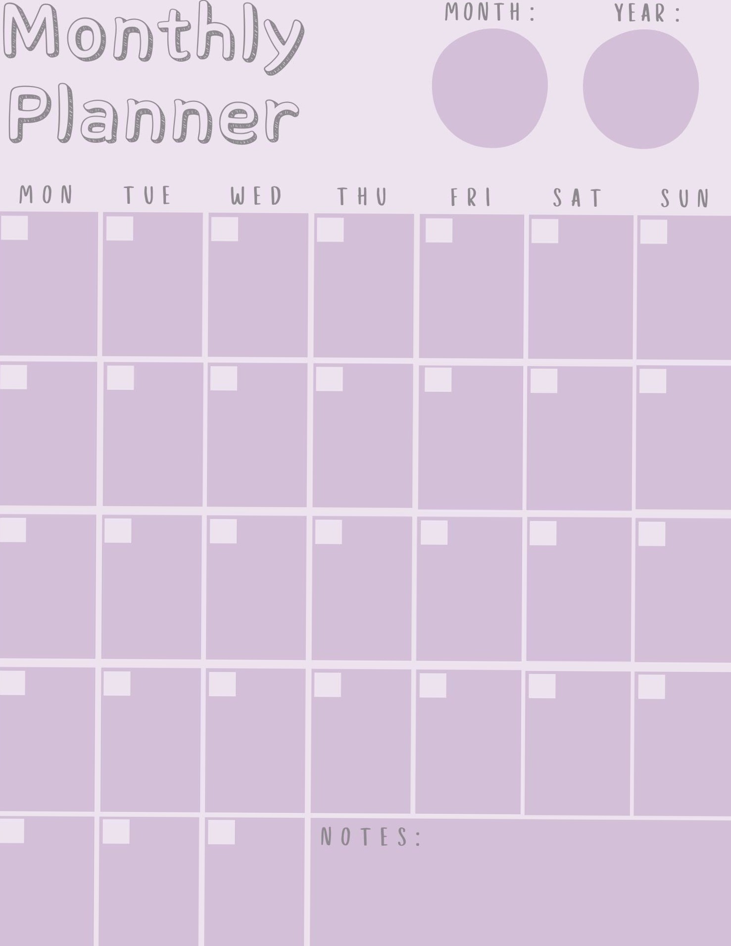 🌿 🕯️ Purple Monthly Planner Design | Creative Digital Asset | secret to staying productive