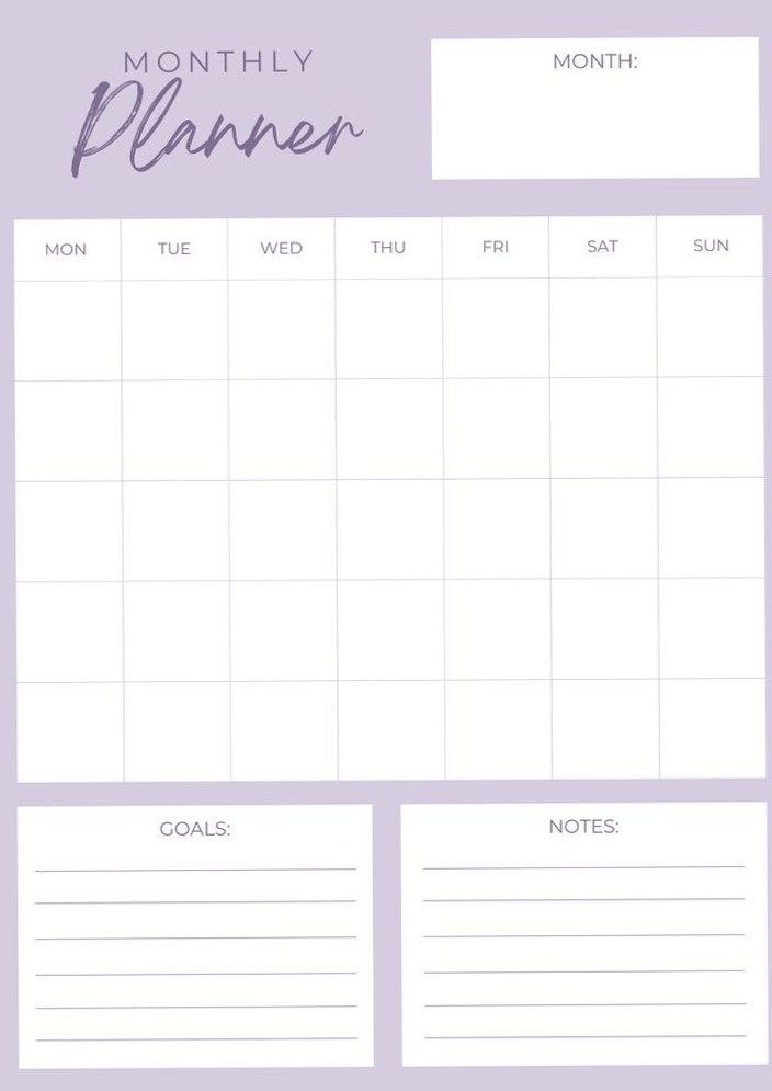 📌 📅 Purple Planner Template Printable & Digital Design | dream life manifestation