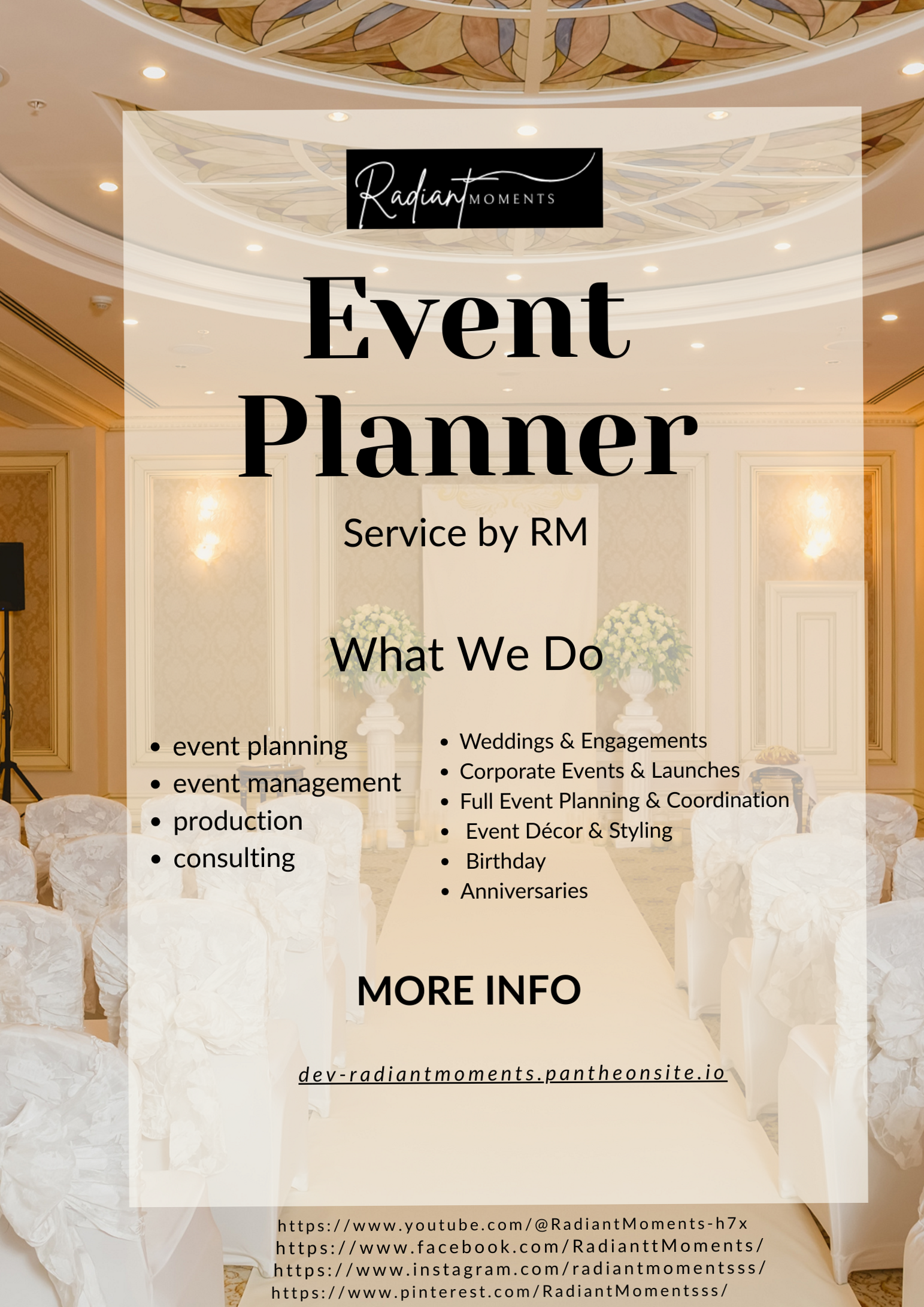 🕯️ ☁️ Radiant Moments – Professional Event Planner | stay inspired all year long