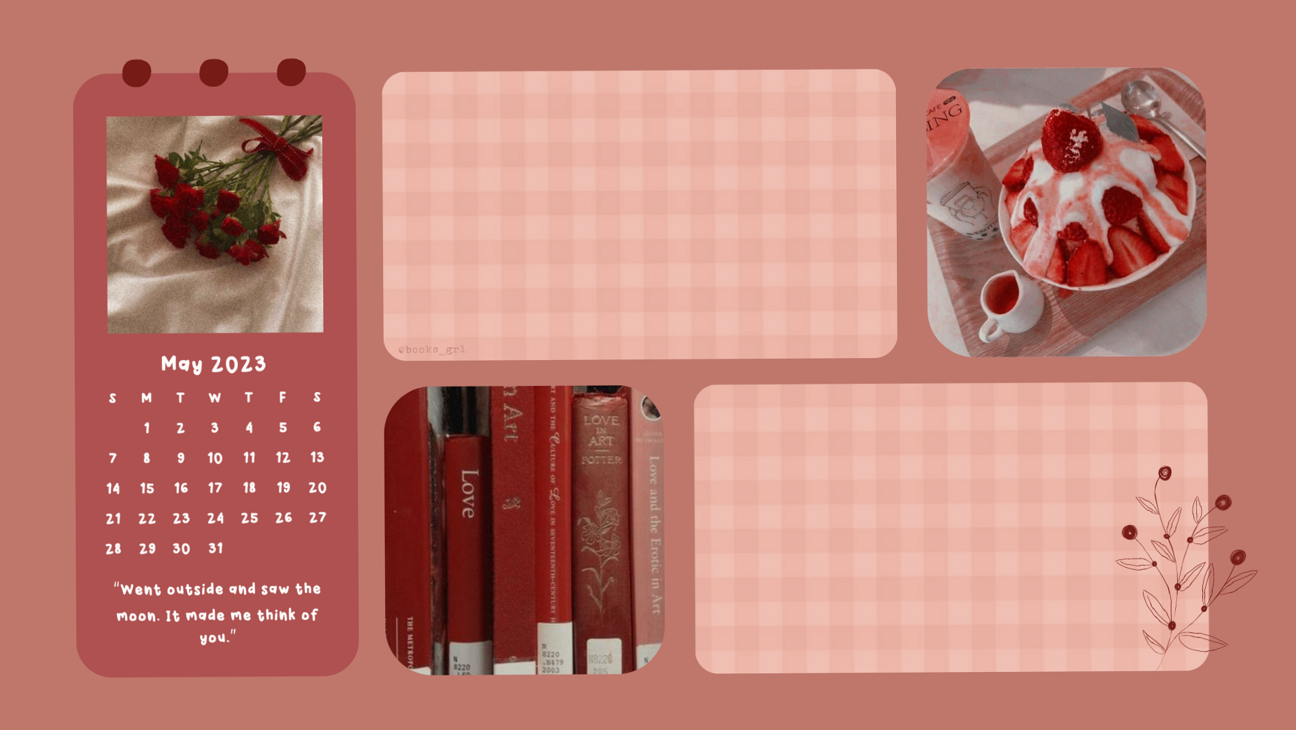 ☁️ 🕯️ Red May Desktop Wallpaper Set for Planners & Designers | stay inspired all year long