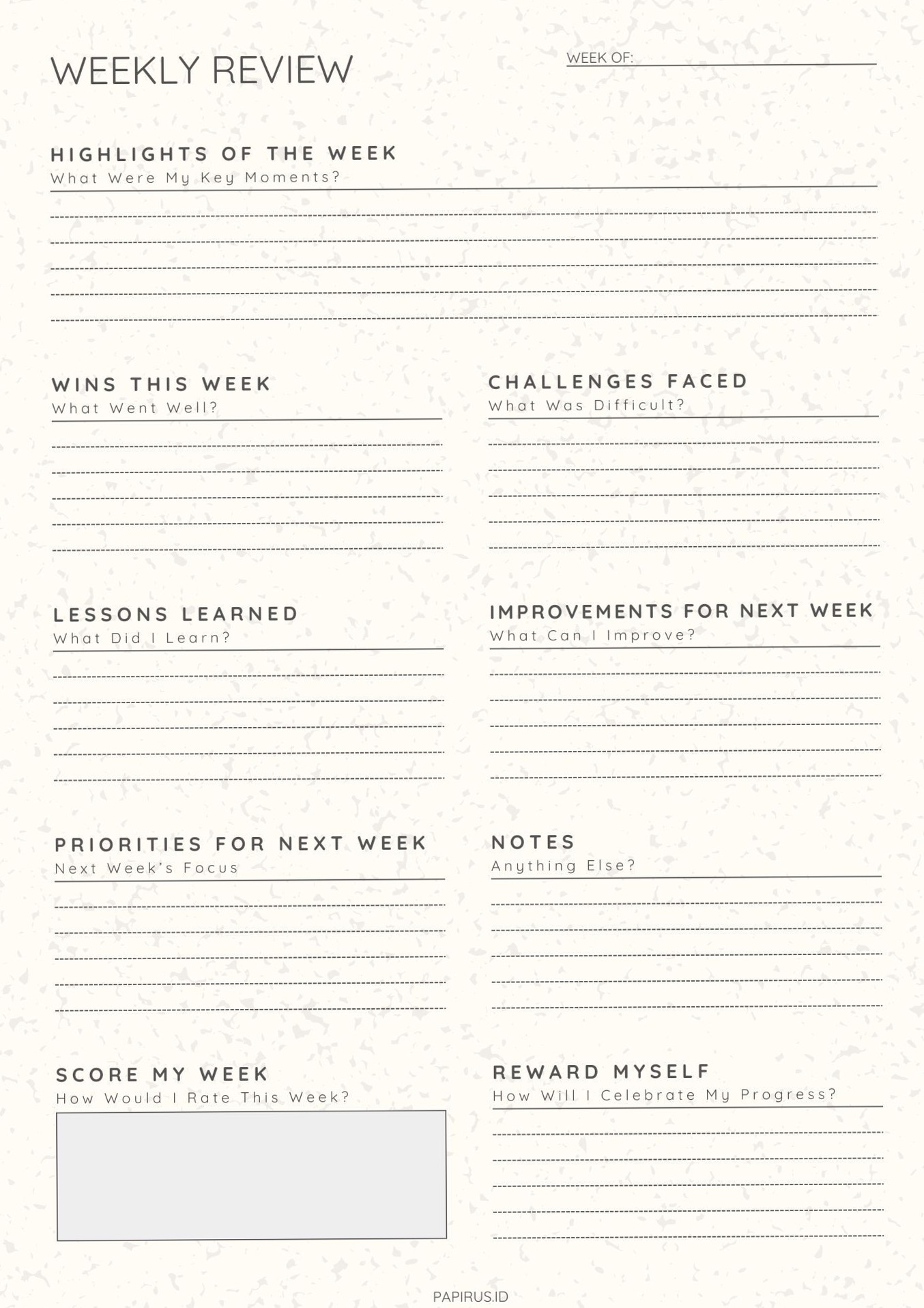 🖌️ 🌈 Reflect & Reset: Weekly Review Planner Minimalist Design | secret to staying productive