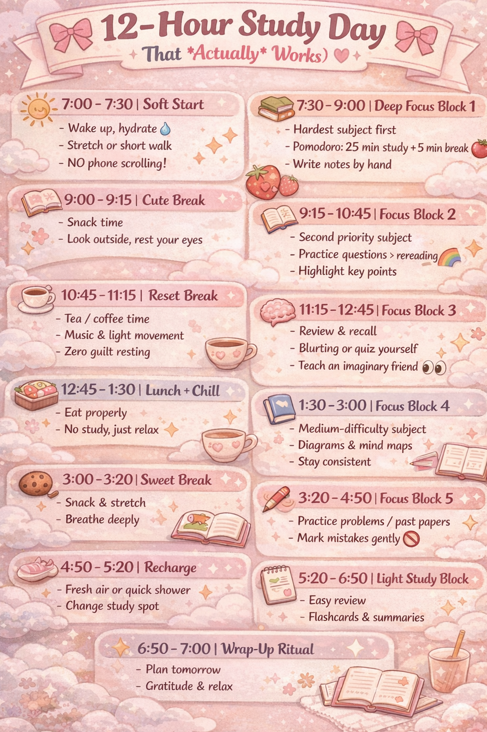 Romanticize Your 12-Hour Study Routine — 🤍 🎀 dream life manifestation