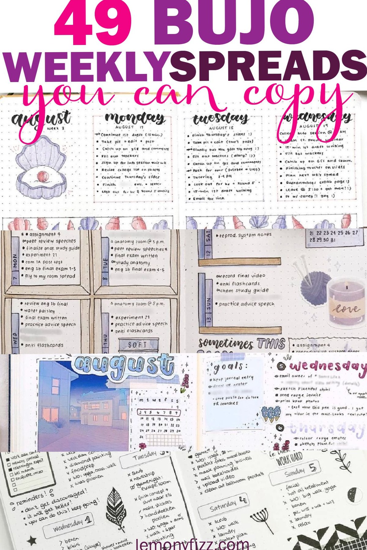 📝 📅 romanticize your routine: 49+ Creative Weekly Bullet Journal Layouts