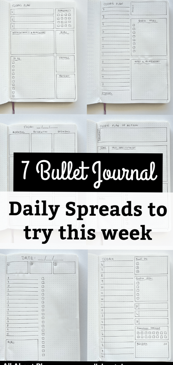 📝 📅 romanticize your routine: 7 Bullet Journal Daily Spreads to Try This Week