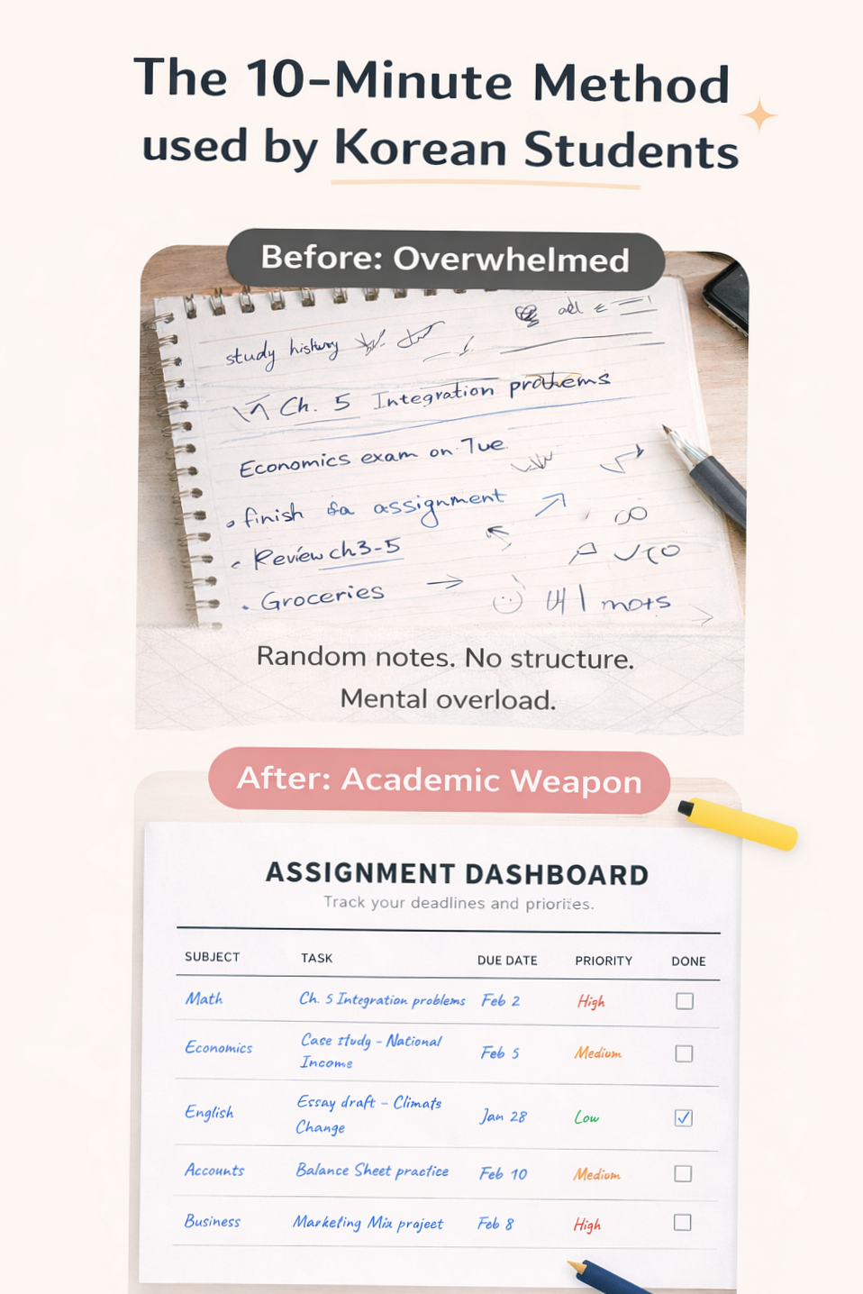 🕯️ 🌿 romanticize your routine: Aesthetic Study Planner PDF | Track Deadlines & Assignments