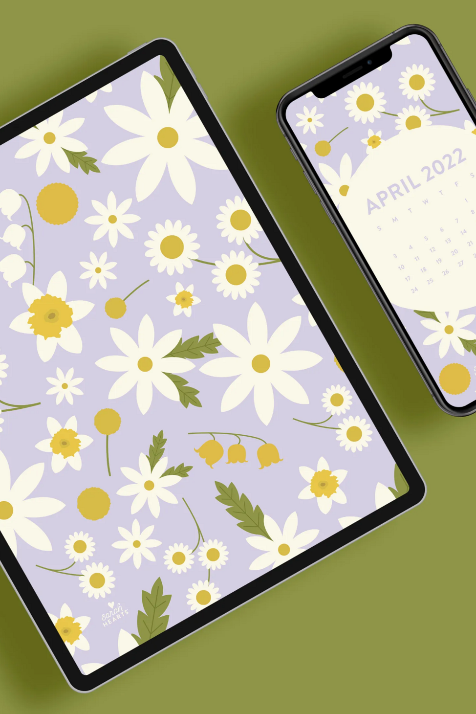 💌 🌸 romanticize your routine: April 2022 Spring Floral Calendar — Sarah Hearts
