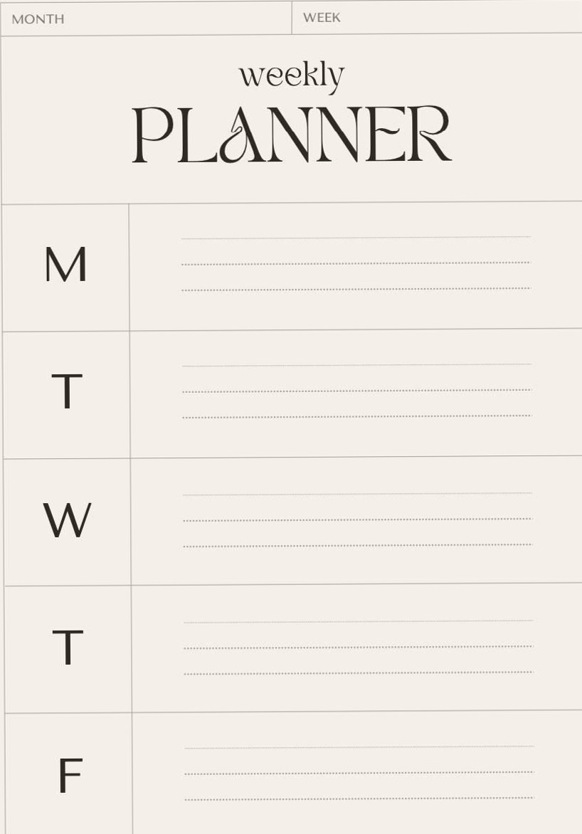 🥂 👰 romanticize your routine: Beige Minimalistischer Wochenplaner 2022 Free planners