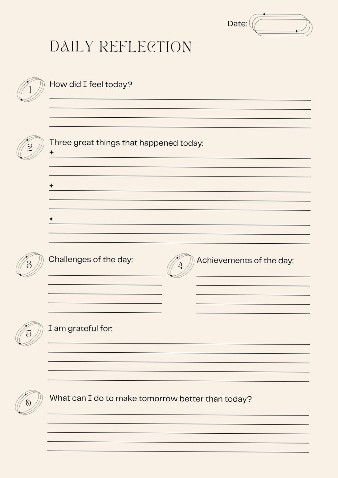 💍 🥂 romanticize your routine: Beige Minimalist Daily Planner Templates for Journaling