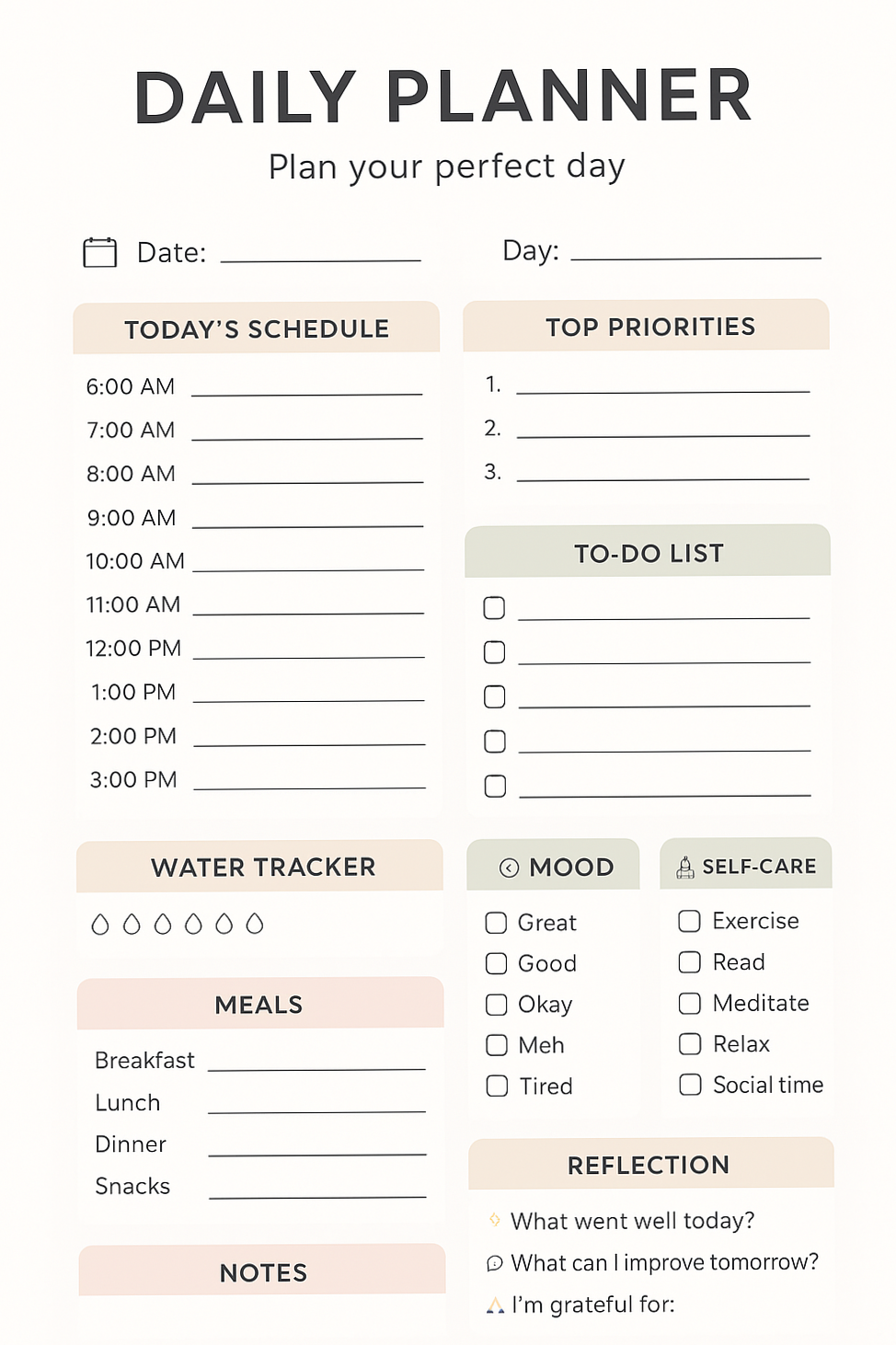 🍰 🍰 romanticize your routine: Daily Planner Printable | Creative Digital Design Asset
