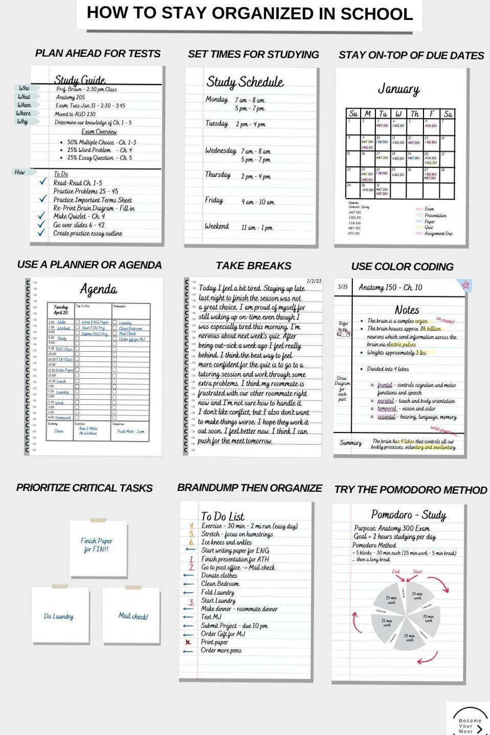 🤍 ✨ romanticize your routine: Découvrir des méthodes pour rester organisé à l’école