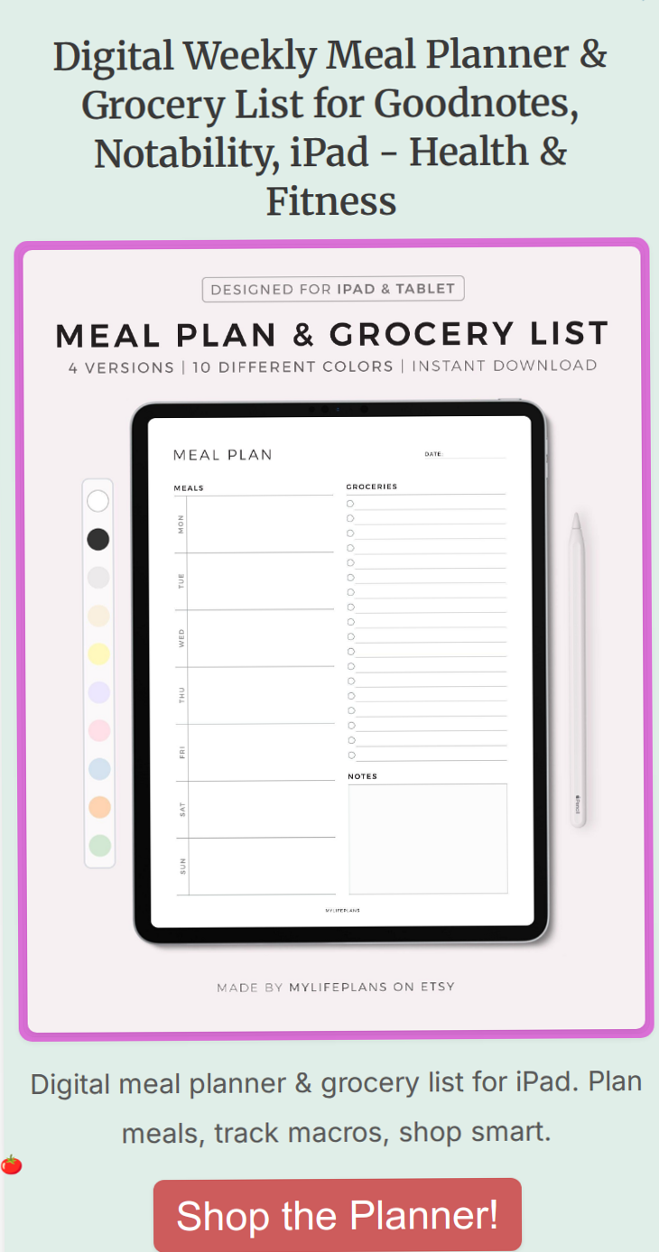 🤍 🎀 romanticize your routine: Digital Meal Planner & Grocery List for iPad — Health & Fitness