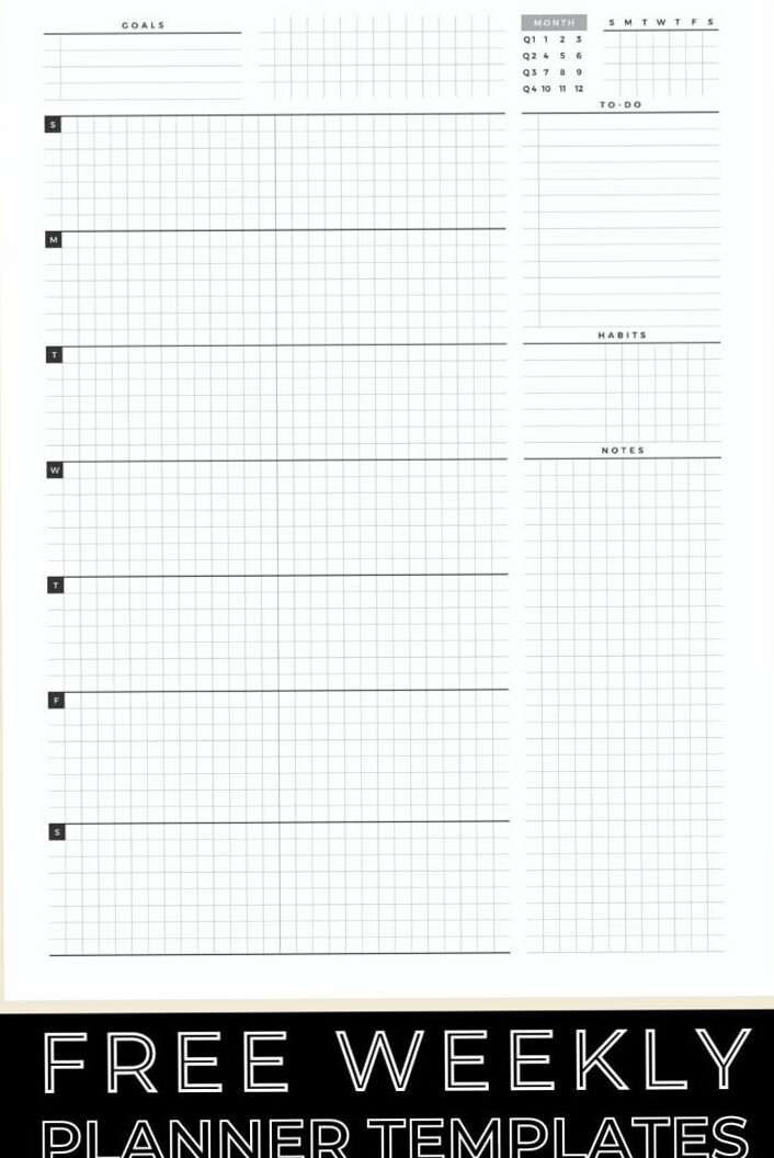 💌 👰 romanticize your routine: Free Weekly Planner PDF — US Letter, Sunday Start for Bullet Journals