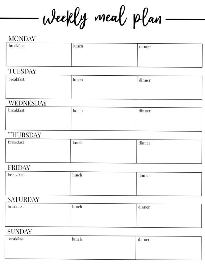 🖇️ 📁 romanticize your routine: Free Weekly Meal Plan Template — Paper Trail Design