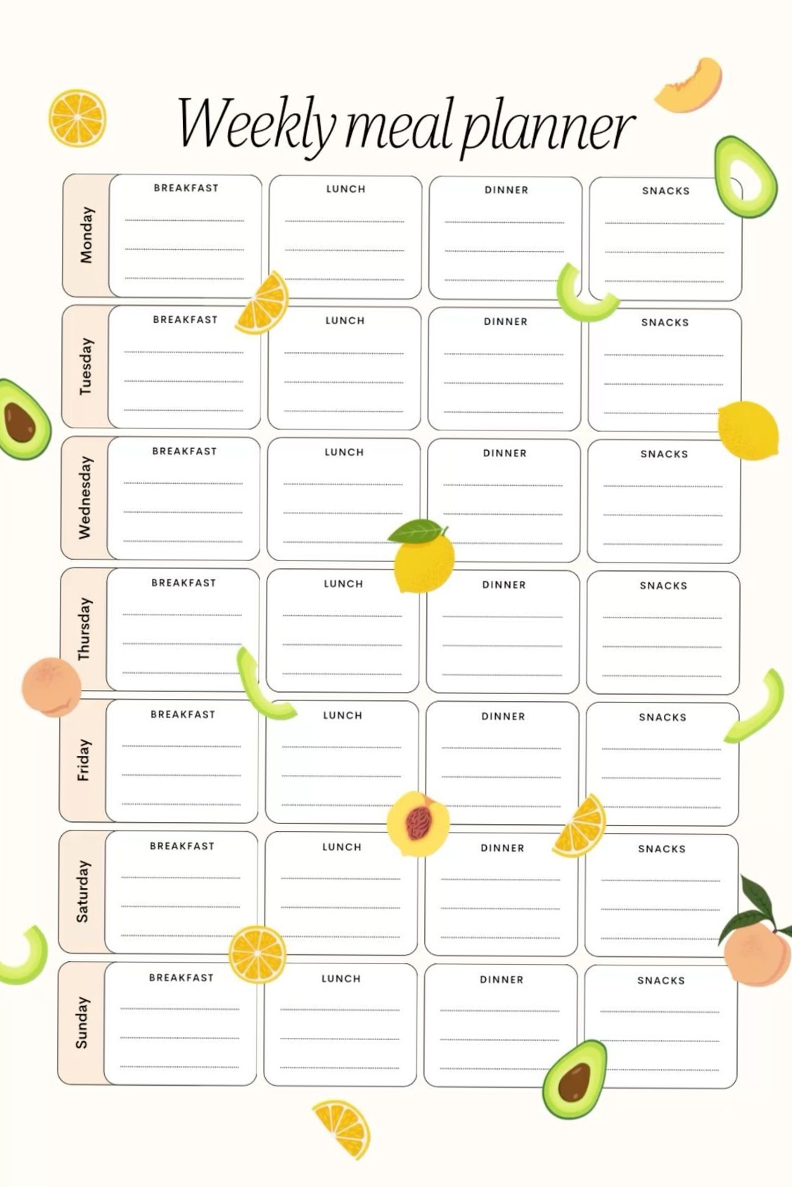 🍰 🍰 romanticize your routine: Healthy Meal Planner | Digital Design | Creative Planner Asset