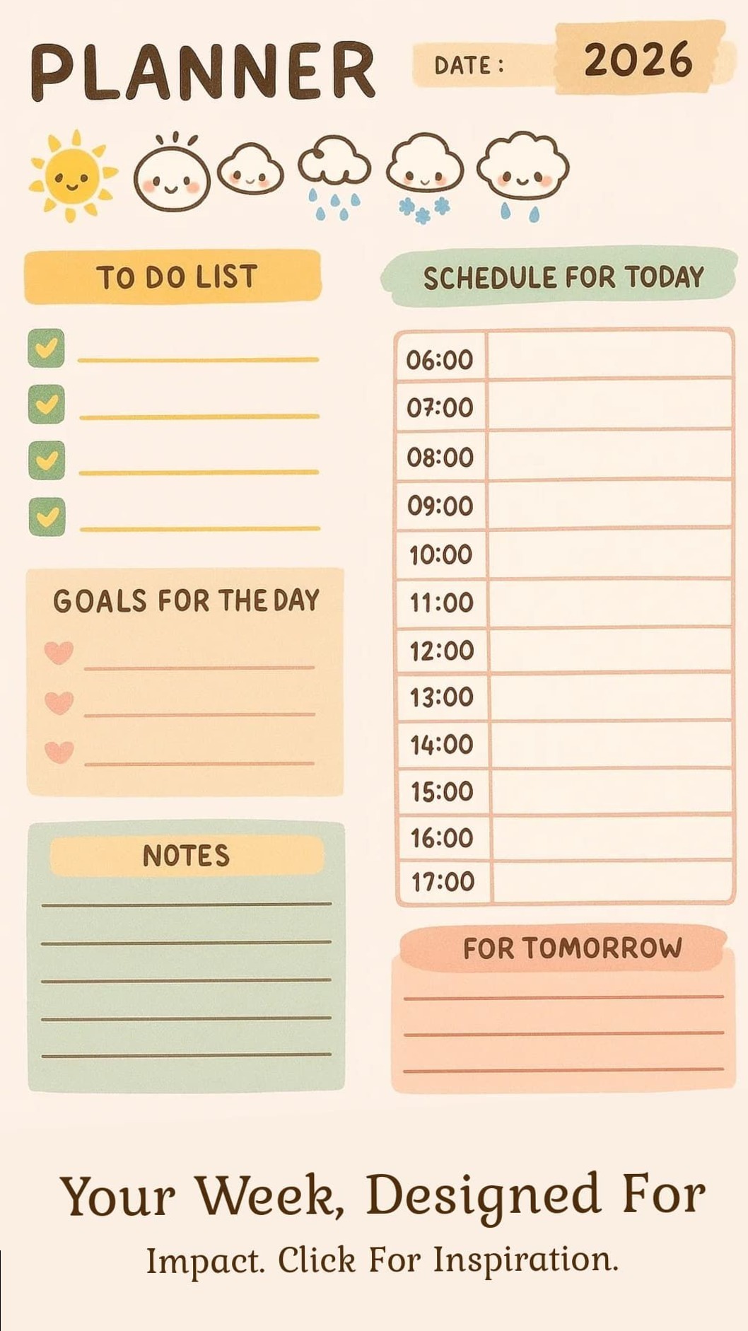 🎀 🤍 romanticize your routine: Mindful Daily Planner | Cute & Productive Design