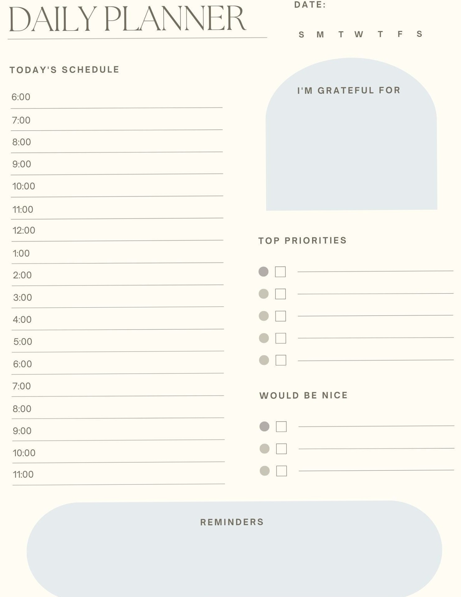 🕯️ 🎀 romanticize your routine: Minimalist Daily Planner 1162 | Clean Design for Creative Minds