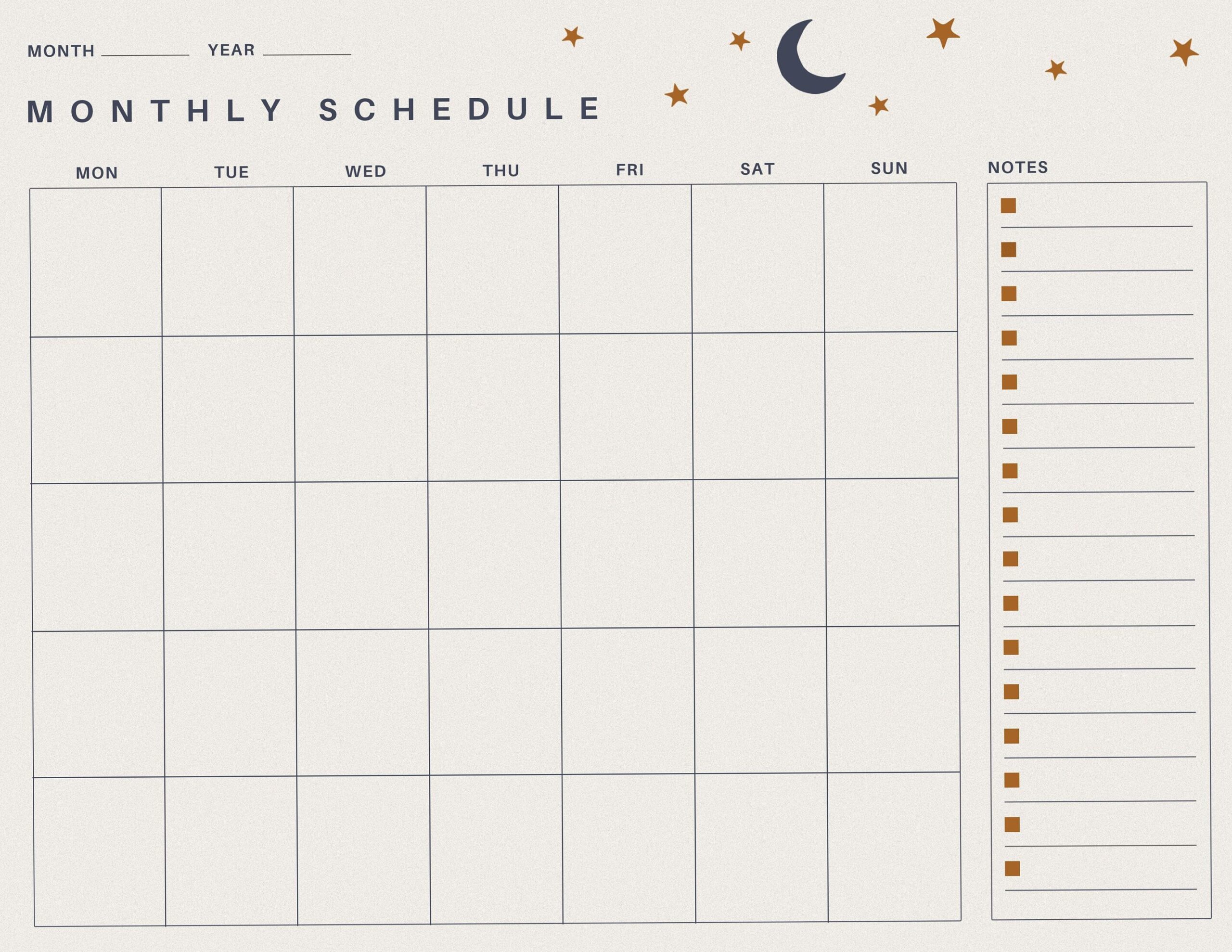 ☁️ 🎀 romanticize your routine: Monthly Schedule 42 — Digital Planner Layout