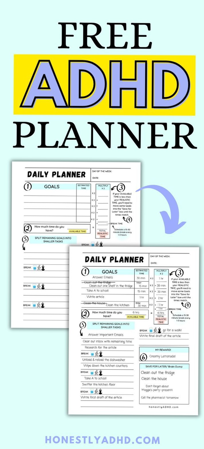🥂 👰 romanticize your routine: Stay Focused with This Free ADHD Planner for Daily Productivity