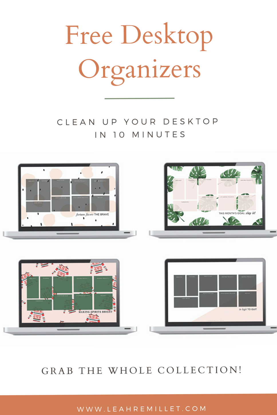📝 📝 romanticize your routine: Tidy Workspace: Free Desktop Organizers from leahremillet.com