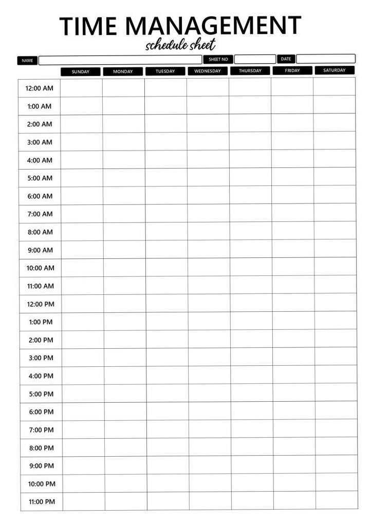 📊 📝 romanticize your routine: Time Management Schedule Worksheets for Creative Productivity