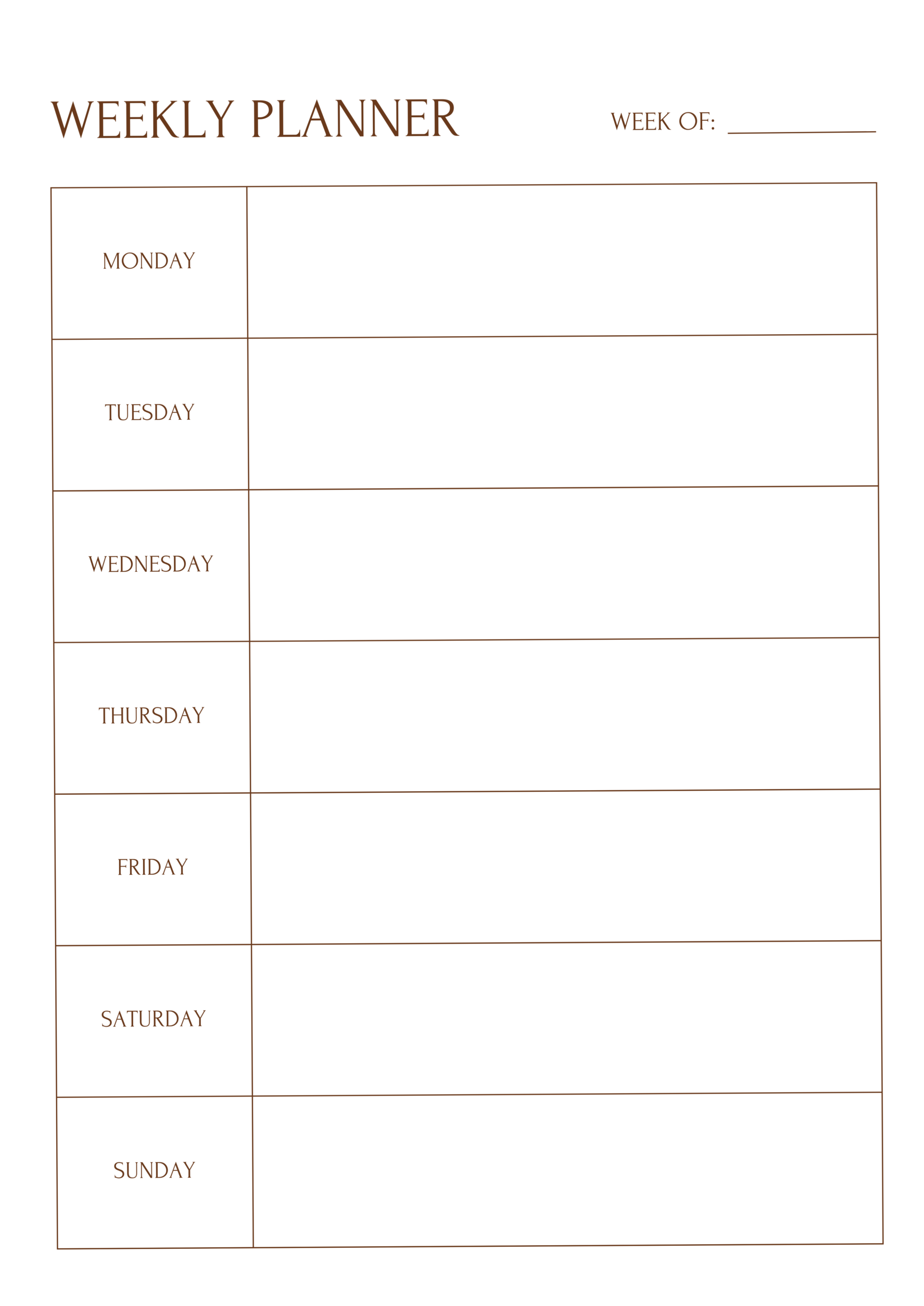 💎 🎨 romanticize your routine: Weekly Planner Printable 567 — Digital Design Asset