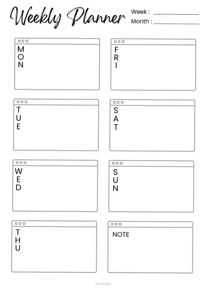 ☁️ 🕯️ romanticize your routine: Weekly Planner | Clean Layout Minimal Design