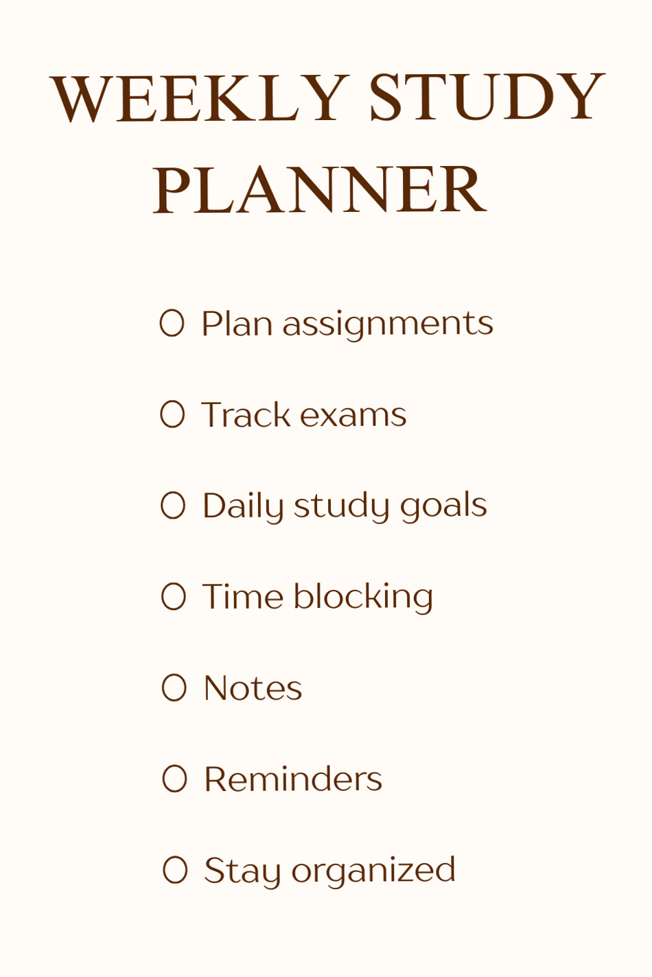 🤍 ☁️ romanticize your routine: Weekly Study Planner Printable | Digital Design & Creative Assets