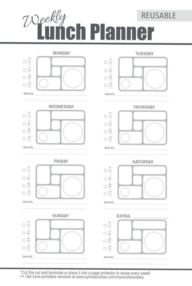 🌸 💌 romanticize your routine: Weekly Bento Lunch Planner Template